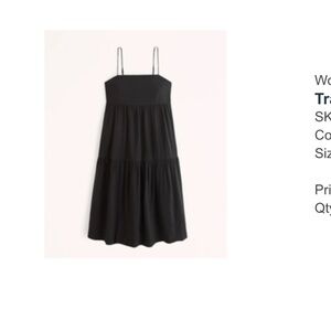 Abercrombie & Fitch Black Midi Dress